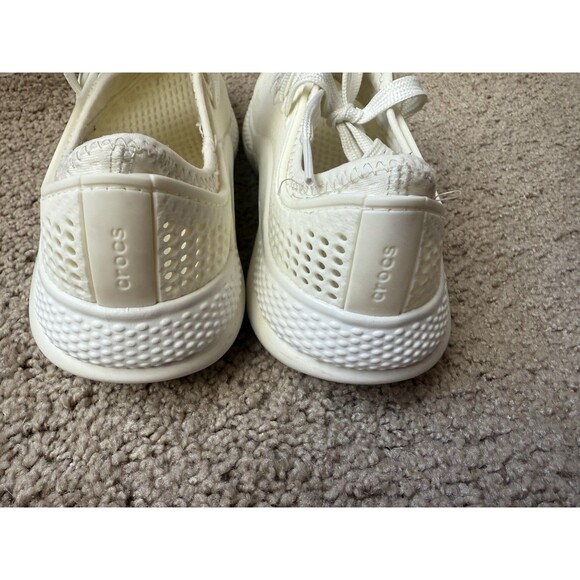 Crocs Women's Sneakers - Literide 360 Pacer Lace Up White Shoes Size W7 - Picture 6 of 11
